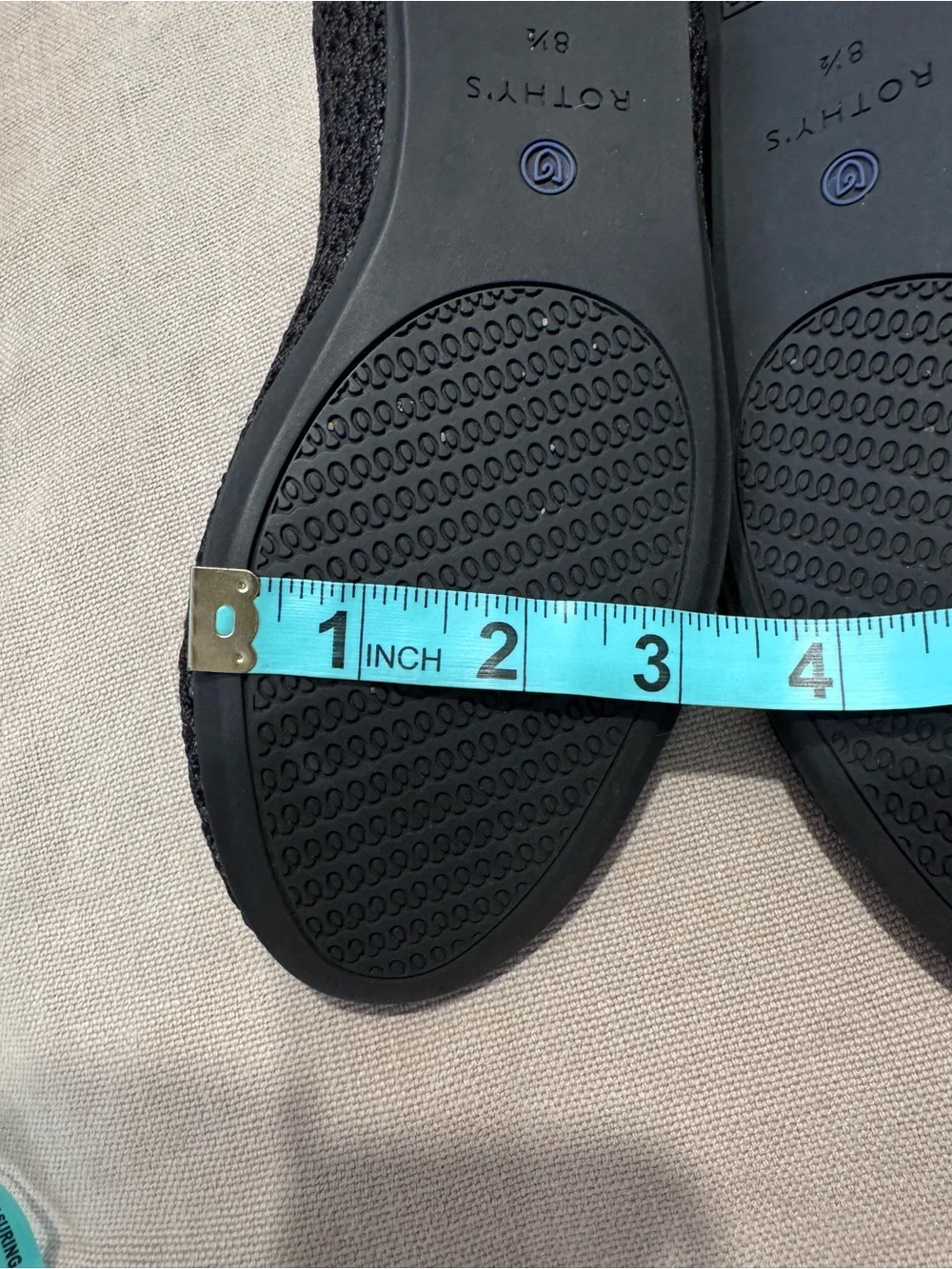 Rothy’s - The Point - Black Knit Flats with Blue Heel Trim- Shrunk / Fits Like 8